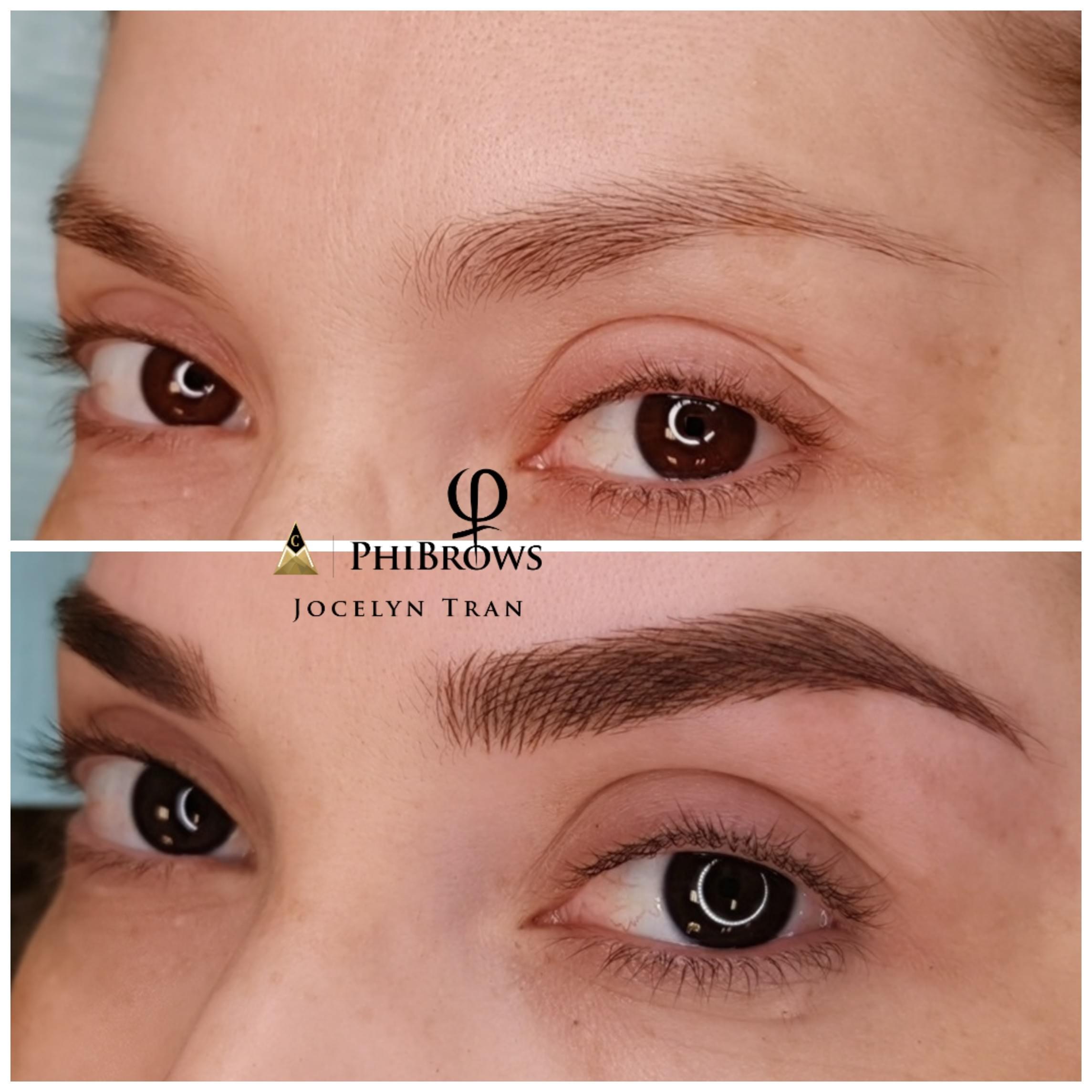 Phibrows microblading before and after
